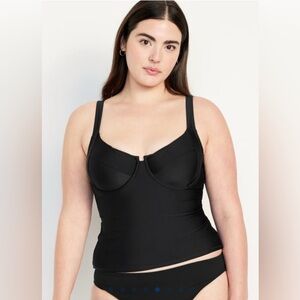 🆕 Old Navy Women's Underwire Tankini Swim Top Black Large 12-14